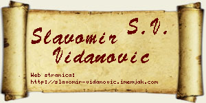 Slavomir Vidanović vizit kartica
